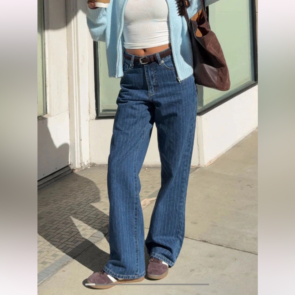 beginning boutique pinstripe slouchy jeans - Picture 4 of 7